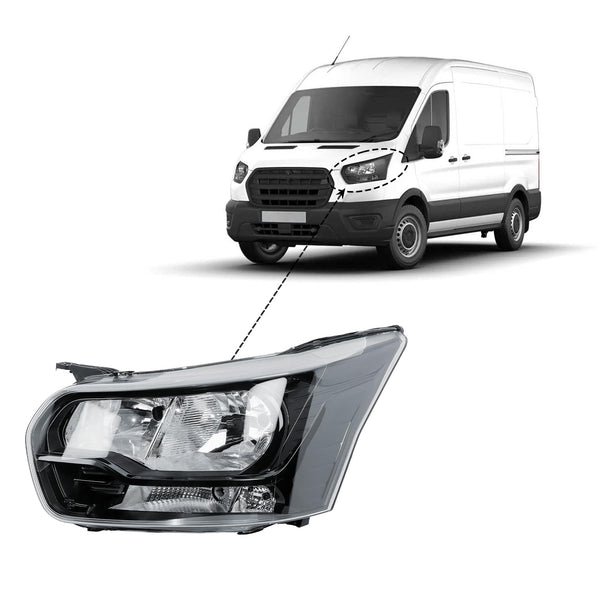 Replacement Passenger Left Side N/S Headlight Head Lamp Chrome Strip Electric Adjustment for Ford Transit MK8 2014-2025