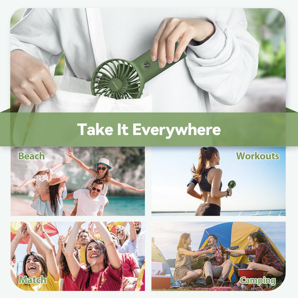 TECKNET Handheld Fan, Portable USB Hand Held Fans Rechargeable Mini with 7000mAh Power Bank, Mini Personal Electric Fan 3 Adjustable Speed Desk Fan for Home/Office/Travel (White)