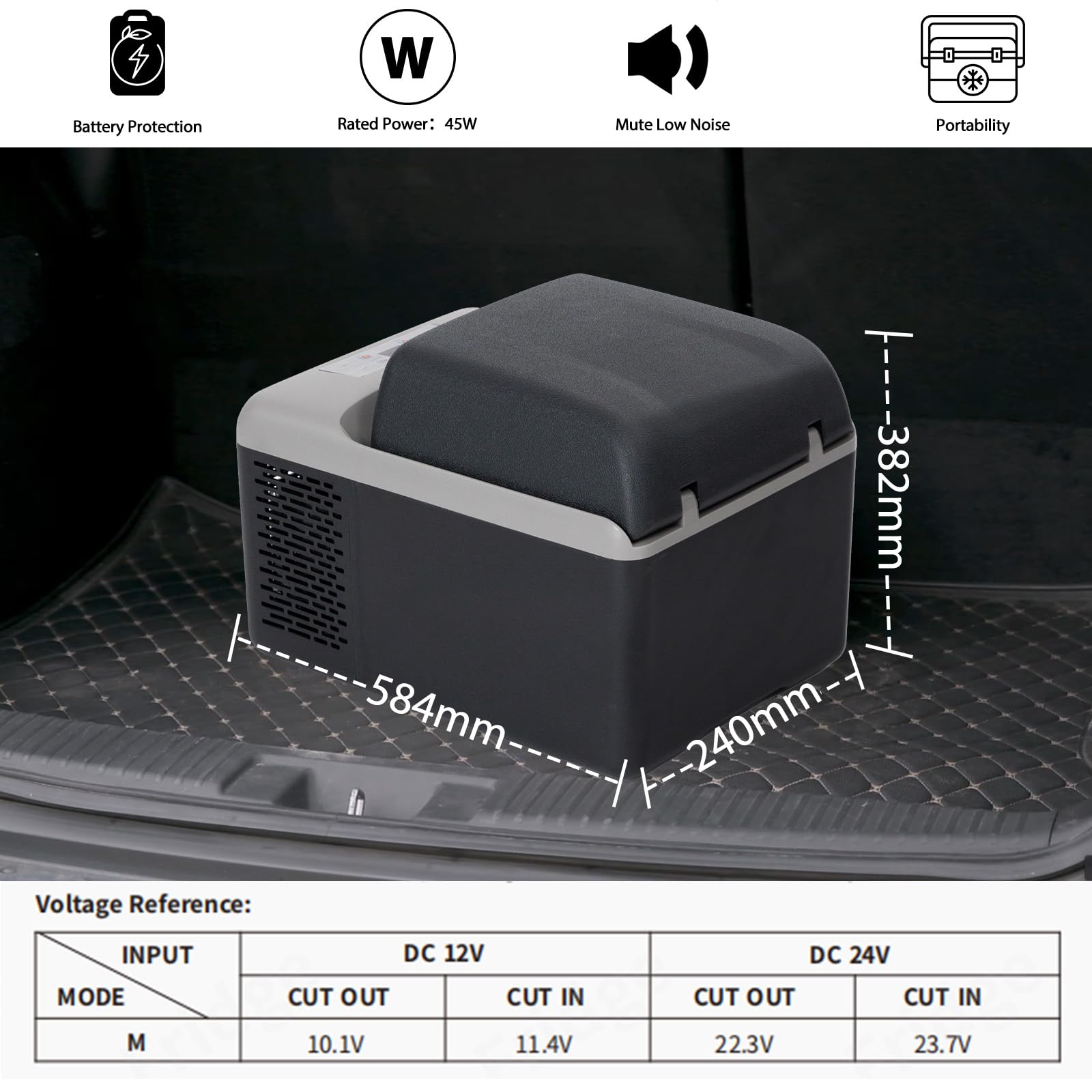 Alpicool C9PT 9L Compressor Car Fridge Freezer, DC 12v Camping Refrigerator, Portable Mini Cool Box for TruckCampervanRVBoat, -20℃ to 20℃(Black)