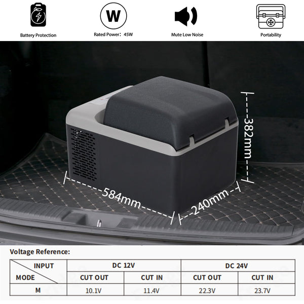 Alpicool C9PT 9L Compressor Car Fridge Freezer, DC 12v Camping Refrigerator, Portable Mini Cool Box for TruckCampervanRVBoat, -20℃ to 20℃(Black)