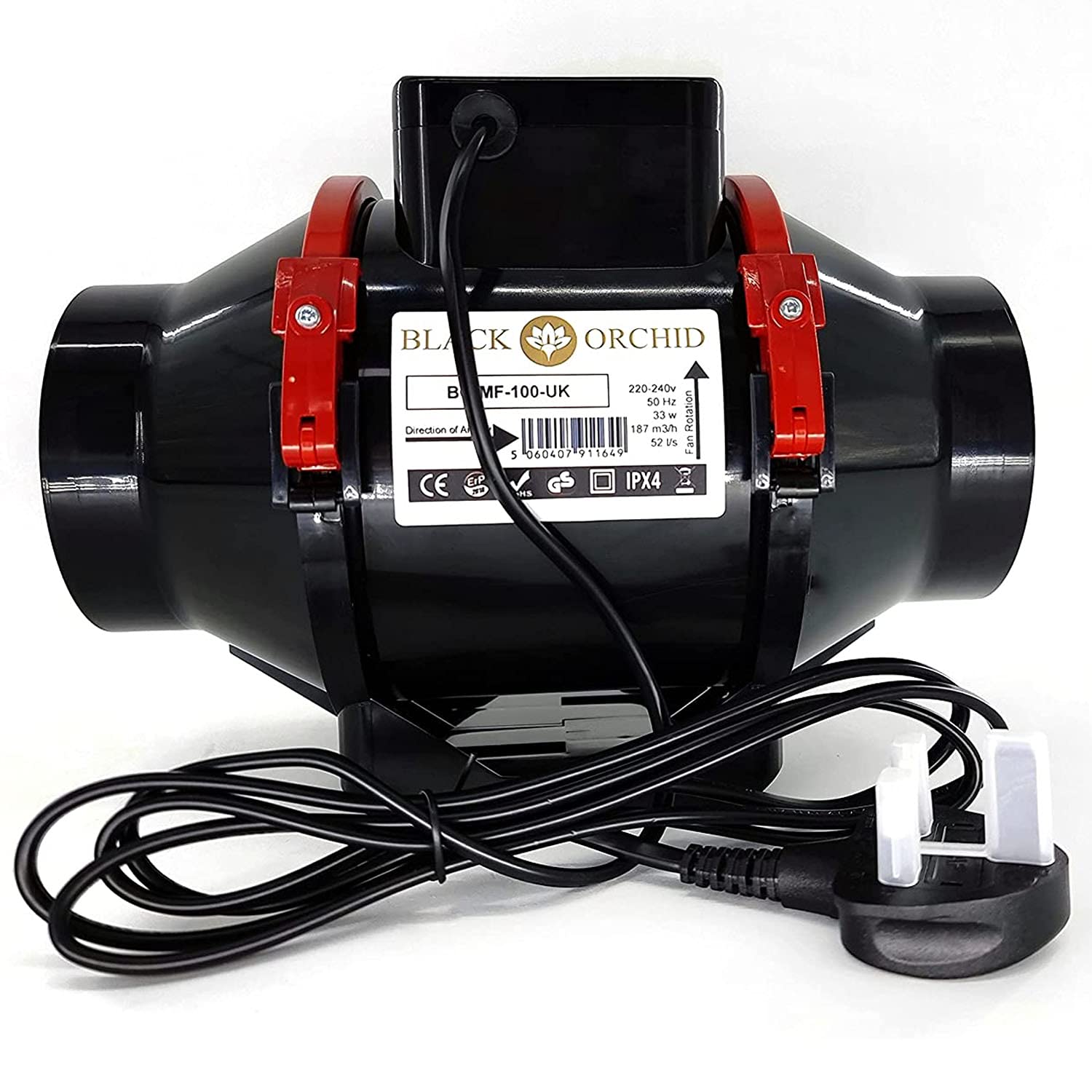 4 Inch - 100 mm Universal Budget Silent Fan Filter Duct Kit for Grow Tent Quiet Operation Inline Extractor Fan Air Diffuser Hydroponic Carbon Filter