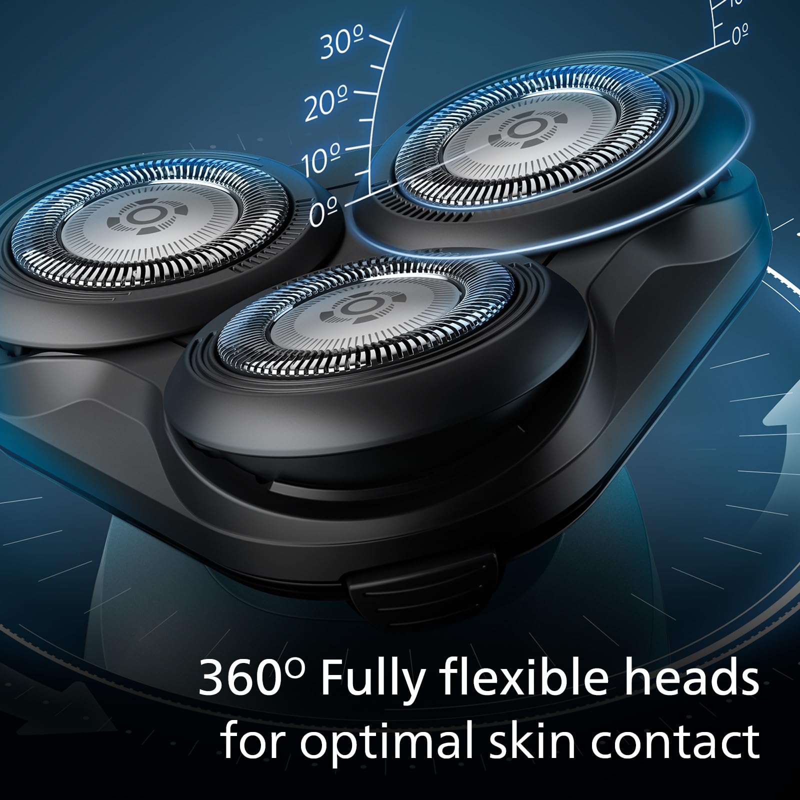 Philips Shaver Series 5000, Wet and Dry Electric Shaver, ComfortTech blades 360°, Contour Heads, Advanced Display, SmartClick Precision Trimmer, S5466/18 For Unisex-Adults