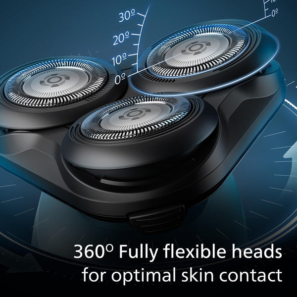 Philips Shaver Series 5000, Wet and Dry Electric Shaver, ComfortTech blades 360°, Contour Heads, Advanced Display, SmartClick Precision Trimmer, S5466/18 For Unisex-Adults