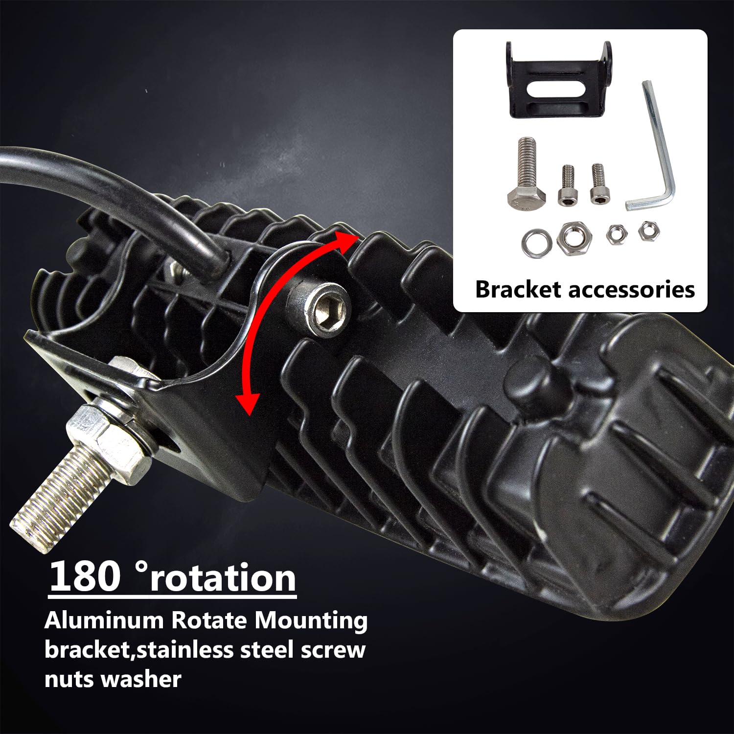 RIGIDON 2 Pcs Led Work Light Bar, 6 inch 18W Flood Beam, 12V 24V Driving Lights Lamp for Car Off road Boat Truck 4x4 SUV ATV Tractors Excavator, 6000K White, Fog Lamp