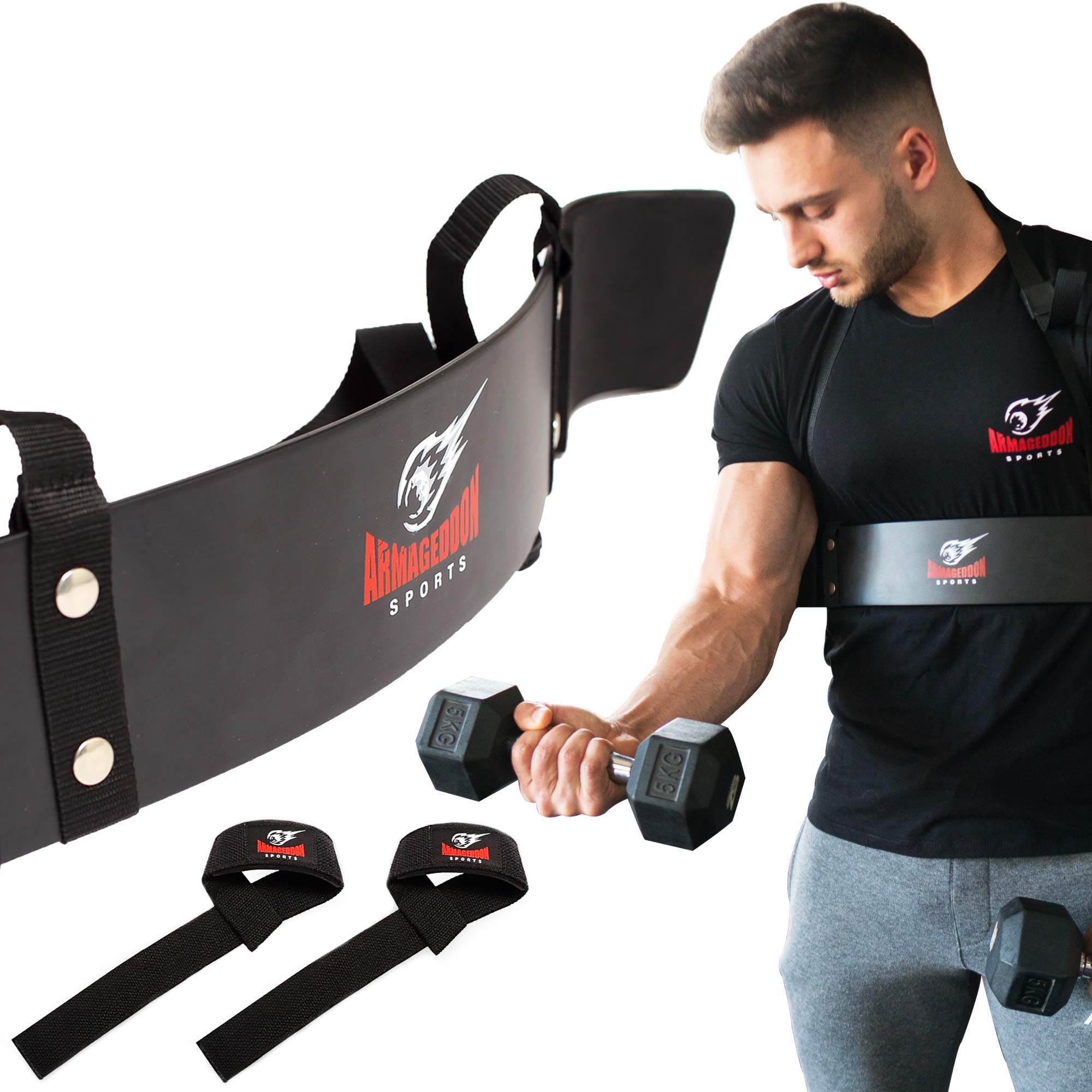 Premium Heavy Duty Arm Blaster + BONUS Premium Lifting Straps, Biceps Bomber, Arnold Biceps Isolator, Bodybuilder Heavy Duty Arm Blaster, Arm Curl