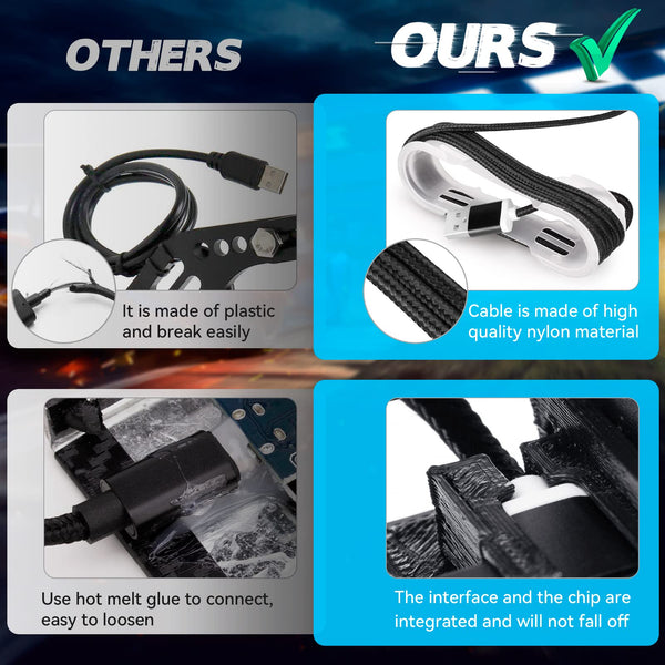 aikeec 64Bit PC USB Handbrake, Upgrade SIM Racing Games Handbrake for LO GITECH G25 G27 G29 T500 T300 THRUST MASTER FANATECOSW DIRT RALLY, 2M Nylon Cable/Reinforced Spring/Red+Clamp