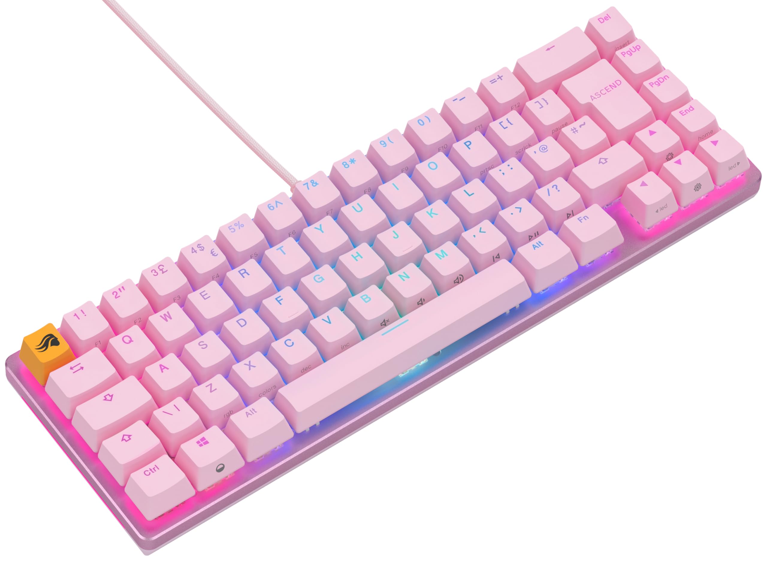 Glorious Gaming GMMK 2 Full Size (96%) - Mechanical Gaming Keyboard, Aluminium Frame, Customisable, Doubleshot Caps, Fox Switches, Per Key RGB, Full NKRO, English UK QWERTY Layout - Pink