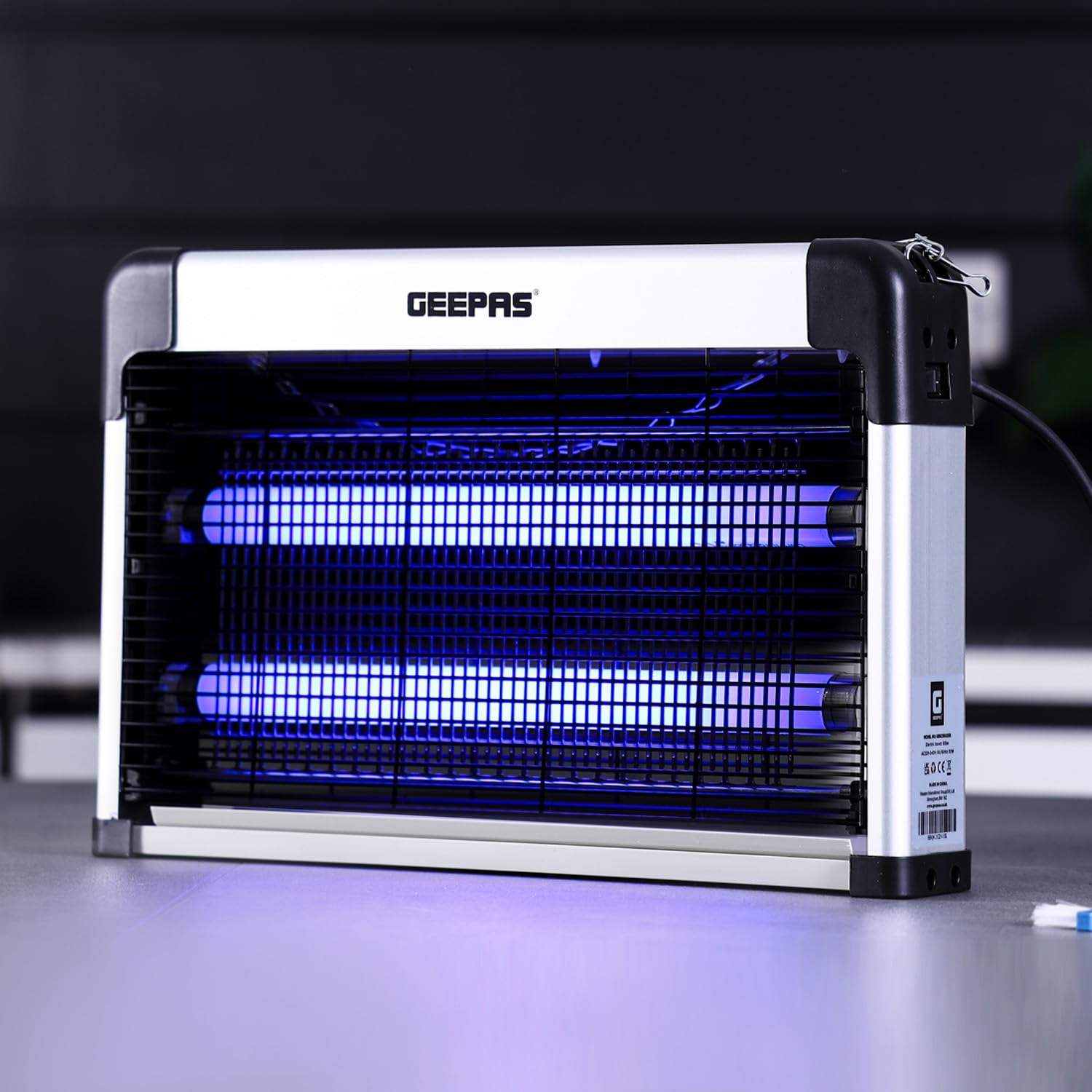 Geepas Electric Fly Killer & Bug Zapper | Powerful UV Light Indoor Insect Trap for Flies, Mosquitoes, Wasps | 50M² Coverage | Odourless & Low Noise | Plug-in Eco-Friendly Pest Control 20W