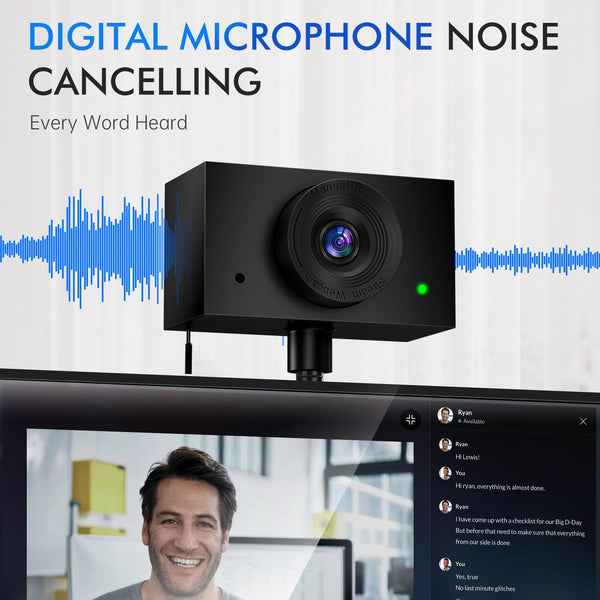 Danyesth Webcam for PC, Laptop Camera USB Webcam with Adjustable Gooseneck, Eye Contact 1080P Computer Camera for Presentation, Desktop Demo, Full-Body View, Video Call, Zoom, Teams, Skype (Black)