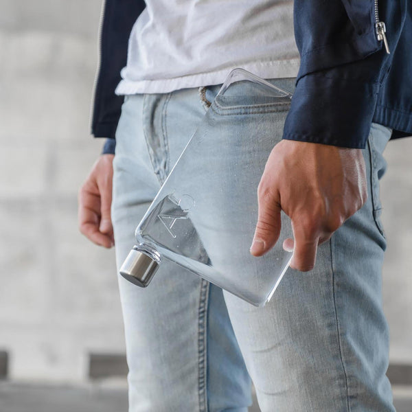 A5 memobottle 25 oz(750ml)| Flat Water Bottle for Your Bag |BPA-Free |Sleek and Convenient Design Supports Clean Water Initiatives