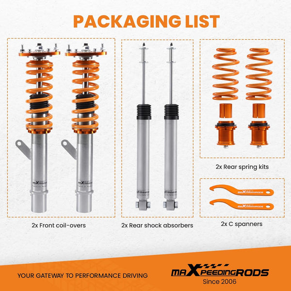 maXpeedingrods Coilovers Lowering Kit for VW Golf MK7 5G for Audi S3 A3 8V S3 2013-20 Height Adjustable Kit for SEAT Leon Mk3 5F 2012-2019