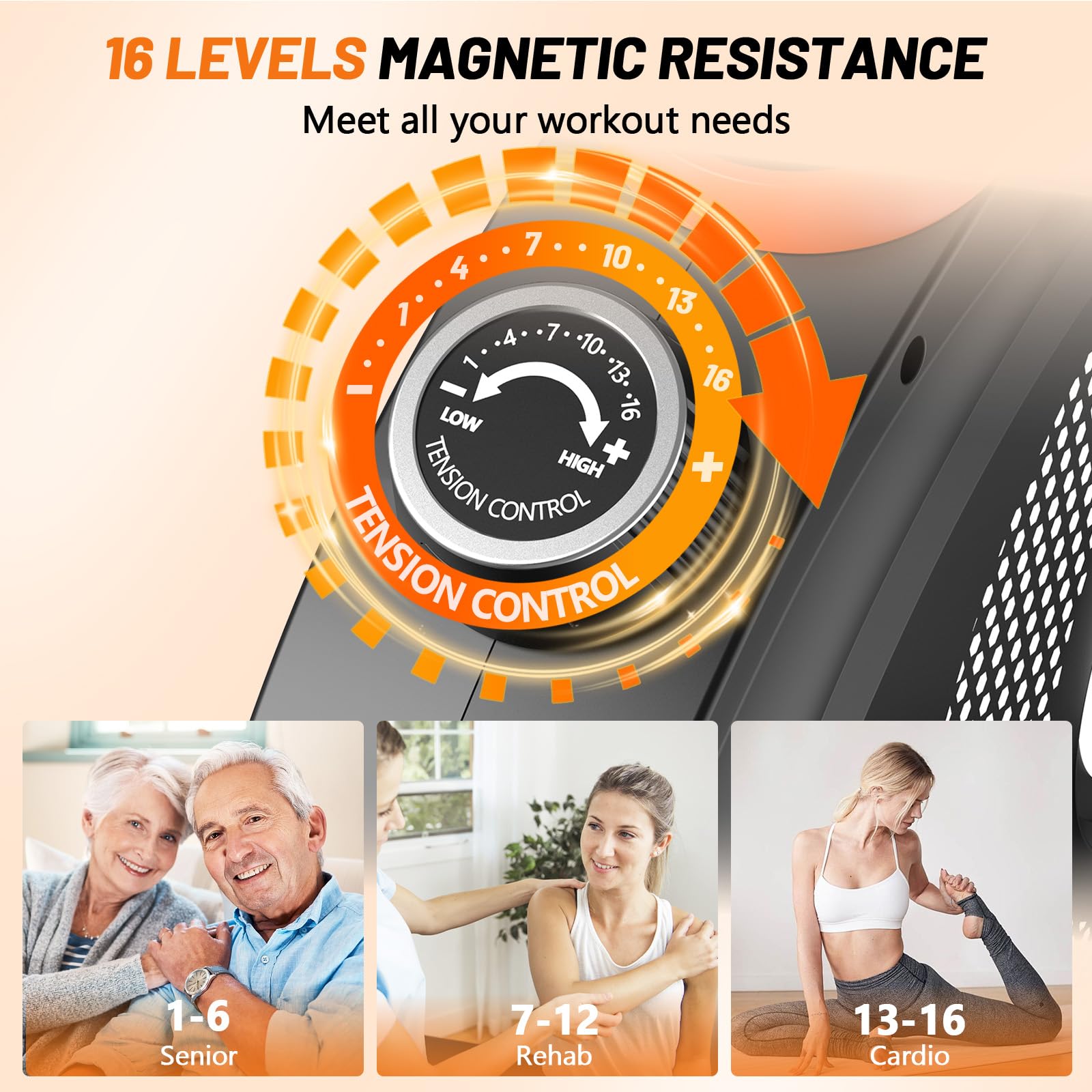 VANNECT Recumbent Exercise Bike for Home Use, 16 Level Resistance Recumbent Bike with 400LBS Weight Capacity, Upgraded Magnetic Recumbent Bikes with Smart APP& LCD Monitor, Adjustable Seat