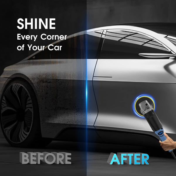 RAYBAO Car Polisher, 1200W Car Polishers and Buffers, Variable Speed 1600-3500RPM, Car Buffer Polisher Machine with Detachable Handle, 180mm/150mm Disc for Polishing/Waxing