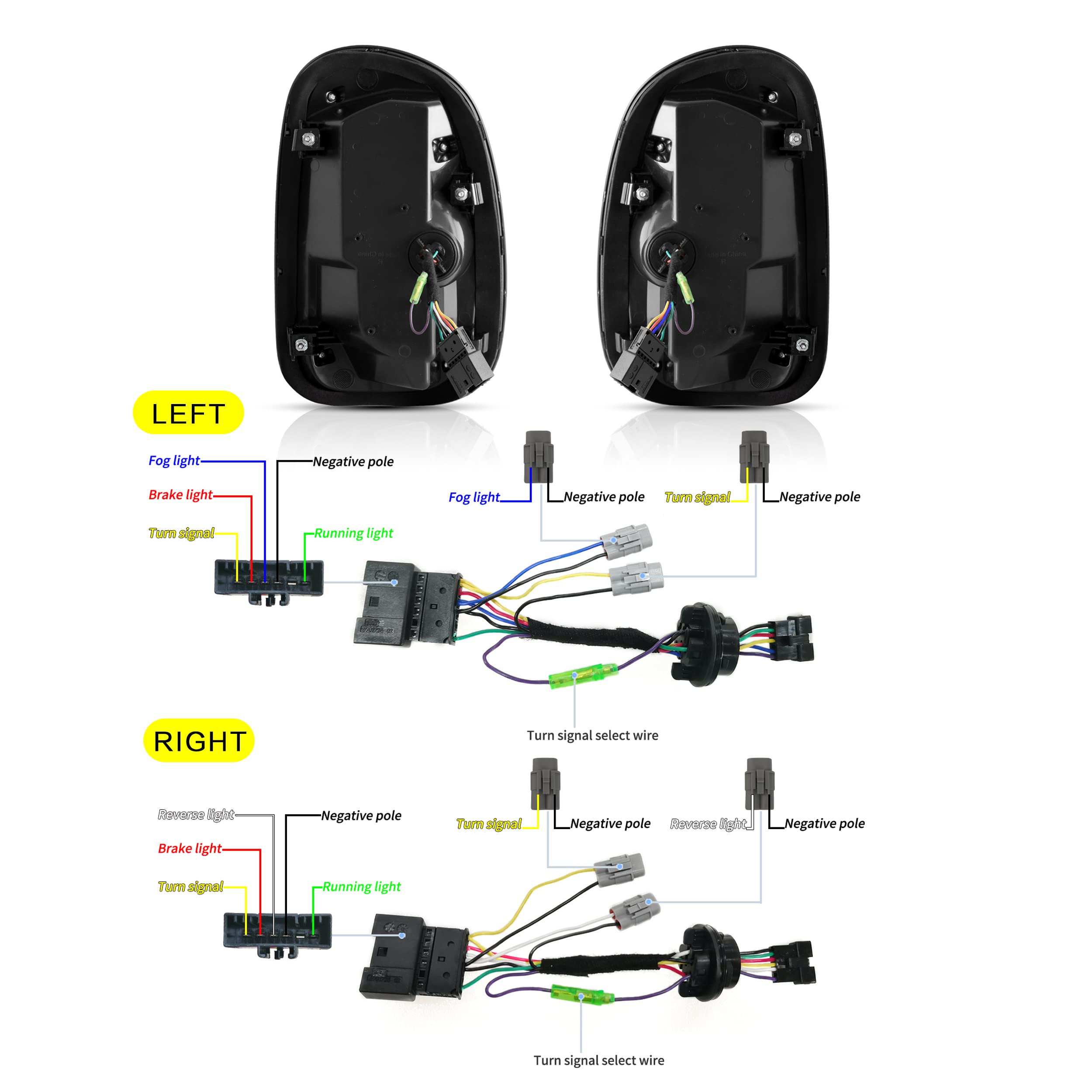 VLAND LED Tail Light Compatible with BMW Mini Cooper F55 F56 F57 2014-2021, Rear Lights with Sequential Turn Signal, Electroplated housing, Red