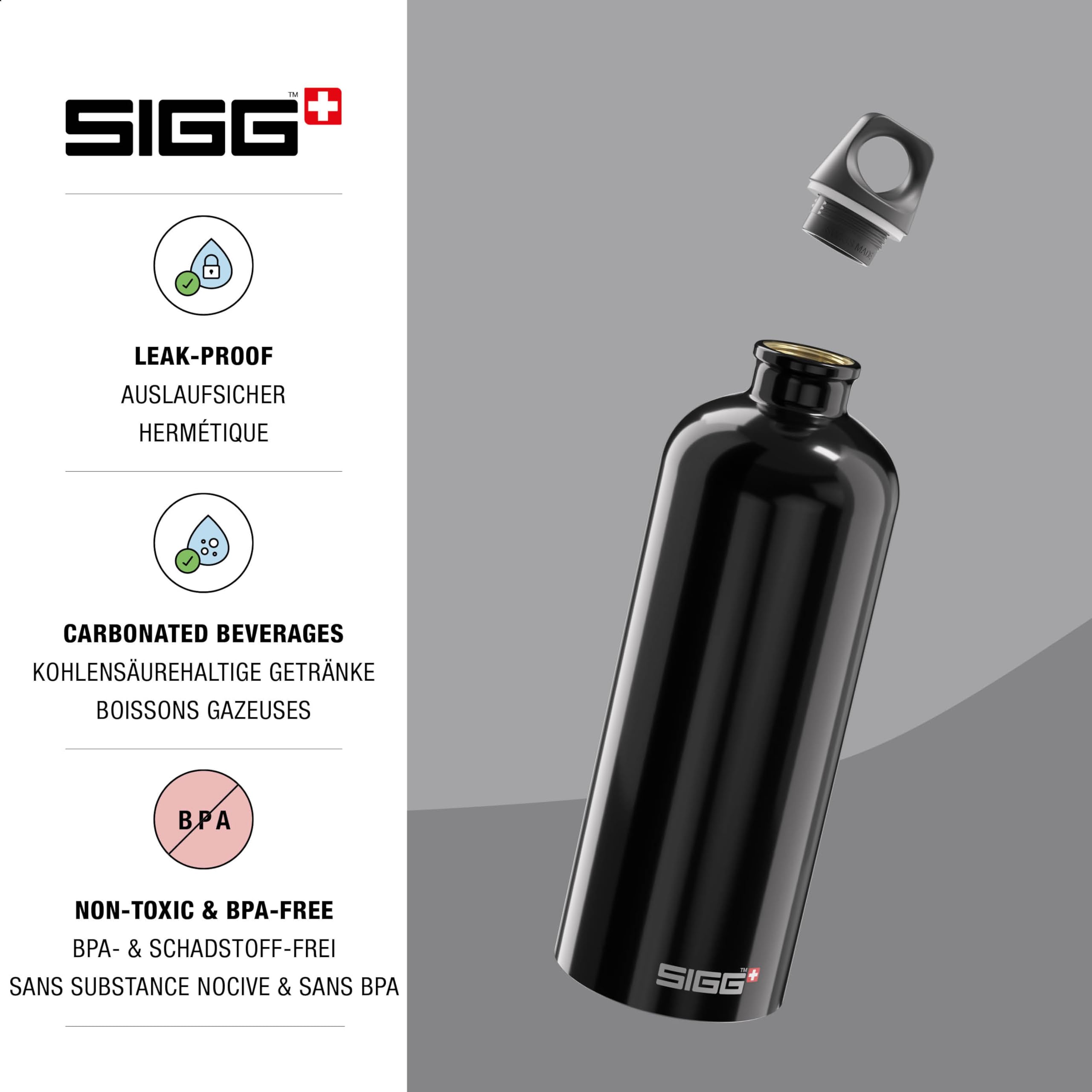 Sigg - Aluminum Water Bottle - Traveller - Climate Neutral Certified - Suitable For Carbonated Beverages - Leakproof & Lightweight - BPA Free - 0.6L / 1L/ 1.5L