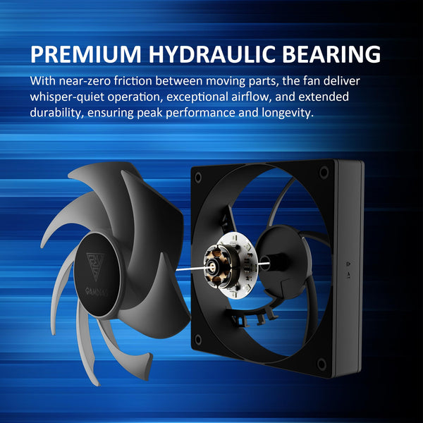 GAMDIAS NOTUS M1-1203 120mm ARGB PWM Fan (3 Pack), Include Reverse Blade x3, Daisy-Chain Connection, Closed-Loop Technology for Steady RPM on Cooler, Low-Noise Operation (Max. 1600RPM @25dBA), Black