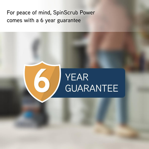 Vax SpinScrub Power Plus Carpet Cleaner, Carpet Cleaning Machine, Stain Remover, 6 Year Guarantee, XL Capacity, Quick Dry Time, Deep Clean, Grey/Navy Blue, CDCW-SSXA