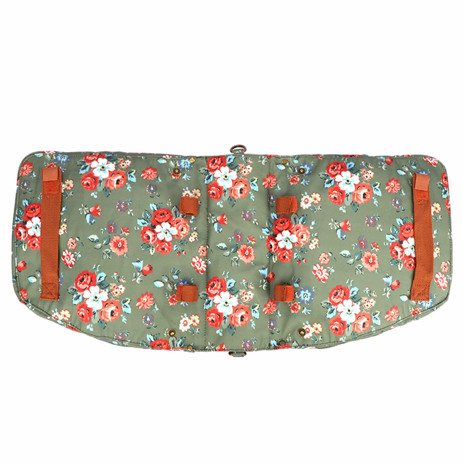 Tourbn TOURBON Waterproof Canvas Bicycle Bike Rear Seat Carrier Luggage Storage Bag Cycling Double Roll-up Pannier Bag Rear Pack (Flower Pattern),