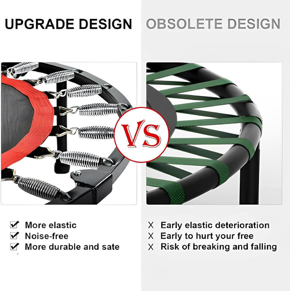 FK Sports Foldable Fitness Rebounder Trampolines, 48" Foldable Mini Trampoline, Round Mini Fitness Trampoline a indoor trampoline (48" without T bar