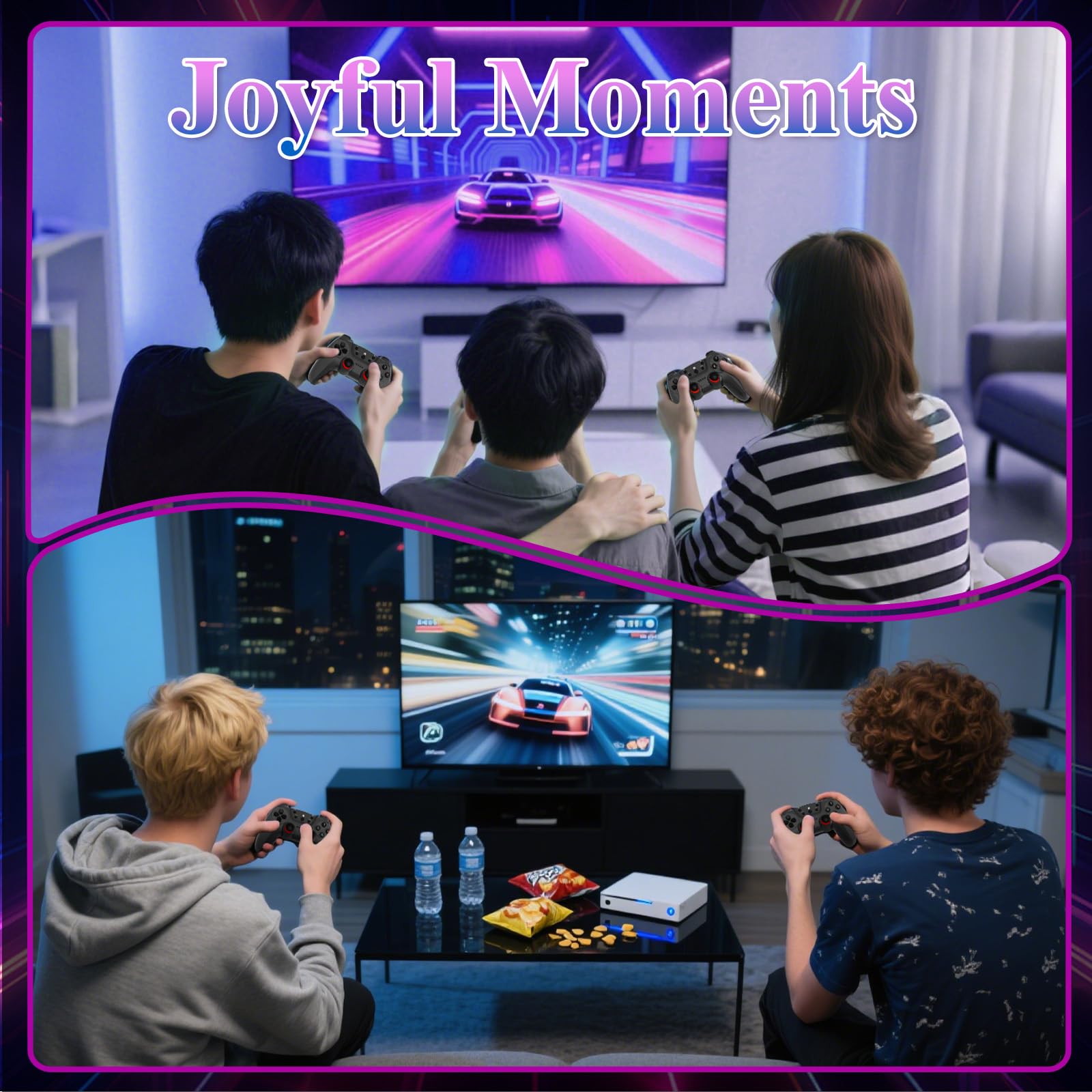 M22 Retro Game Console –Support to with 30000+ Classic Games, 8K HD HDMI, Plug and Play Game Console, Upgrade Dual Wireless Controllers Gift for Teen and Partner Black1