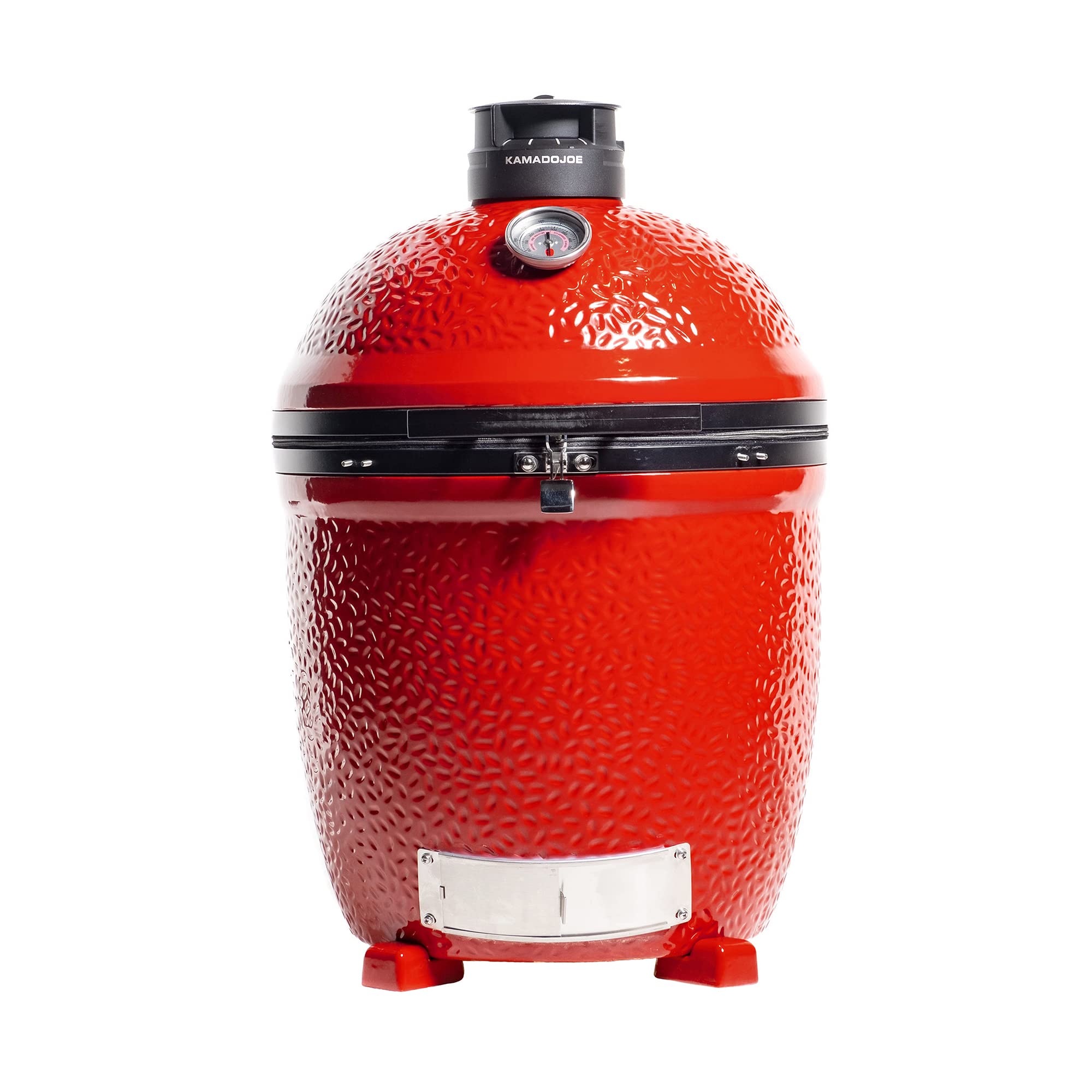 Kamado Joe KJ23RHC Classic II Smoker BBQ, Outdoor Charcoal Barbecue Grill In Red With Cast Iron Cart, Heat Deflectors And Ash Tool