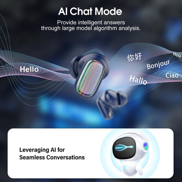 AI Language Translation Earbuds, 3-in-1 Bluetooth 5.4 Translator Headphones with 164 Real Time Languages, 40H Ear Buds with Mic and AI APP, 7 Translation Modes Ideal for Business Learning, Black