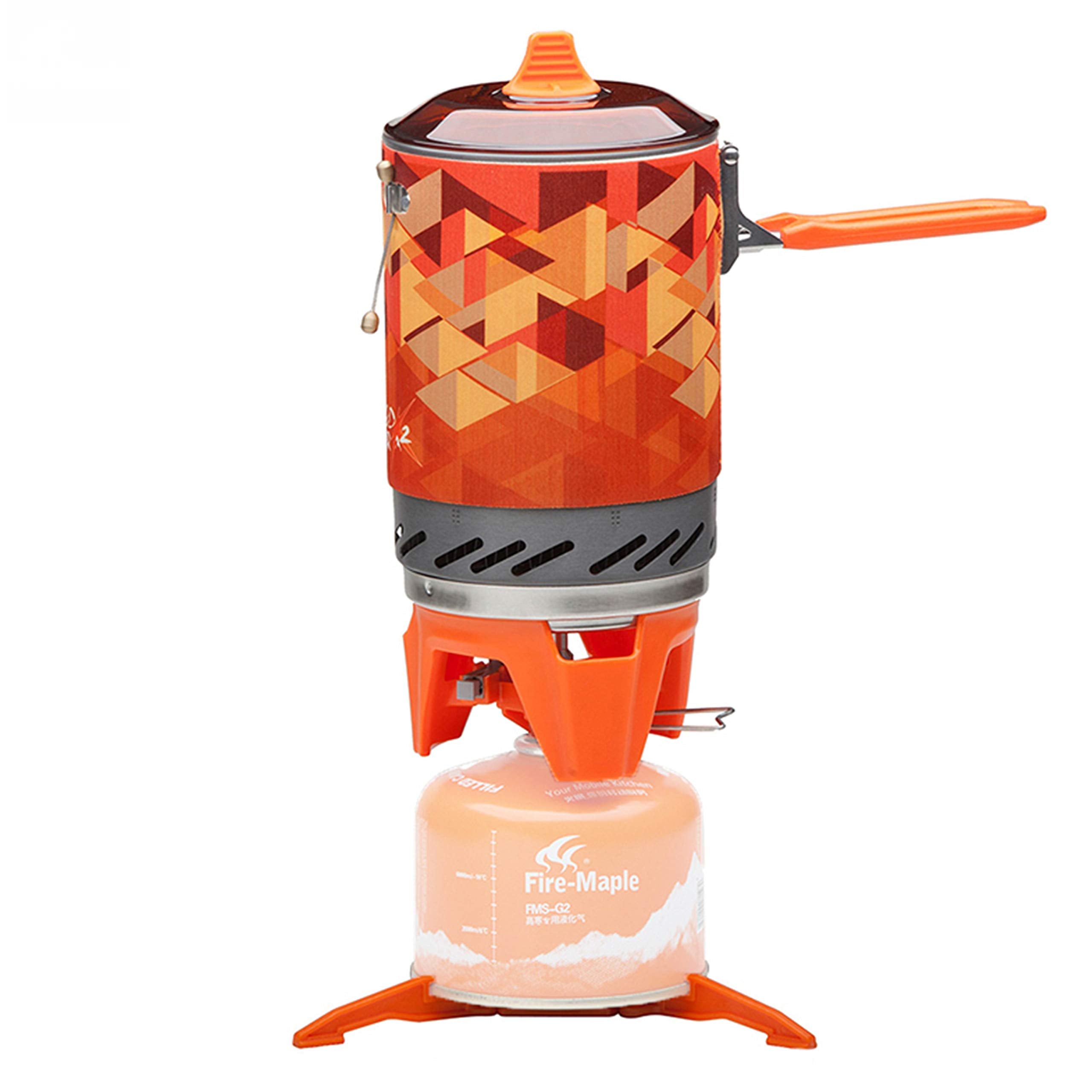 Fire-maple FMS-X2 Personal Cooking System Outdoor Hiking Camping Equipment Oven with Piezo Ignition POT Support & Stand for Outdoor Acitivities- Portable Propane Gas Stove Burner