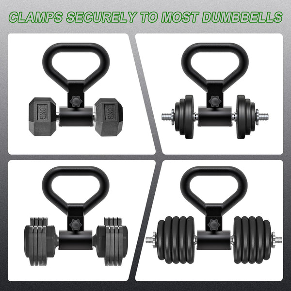 SELEWARE Versatile Steel Dumbbell to Kettlebell Converter Handle, Non-Slip Ergonomic Grip, Quick Installation Fits Most Dumbbells Up to 100lbs