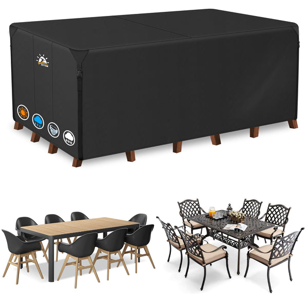 Zettum 180x120x77cm Outdoor Furniture Covers Waterproof Rectangular 600D Heavy Duty Oxford Fabric Rattan Garden Furniture Covers for Patio Furniture,