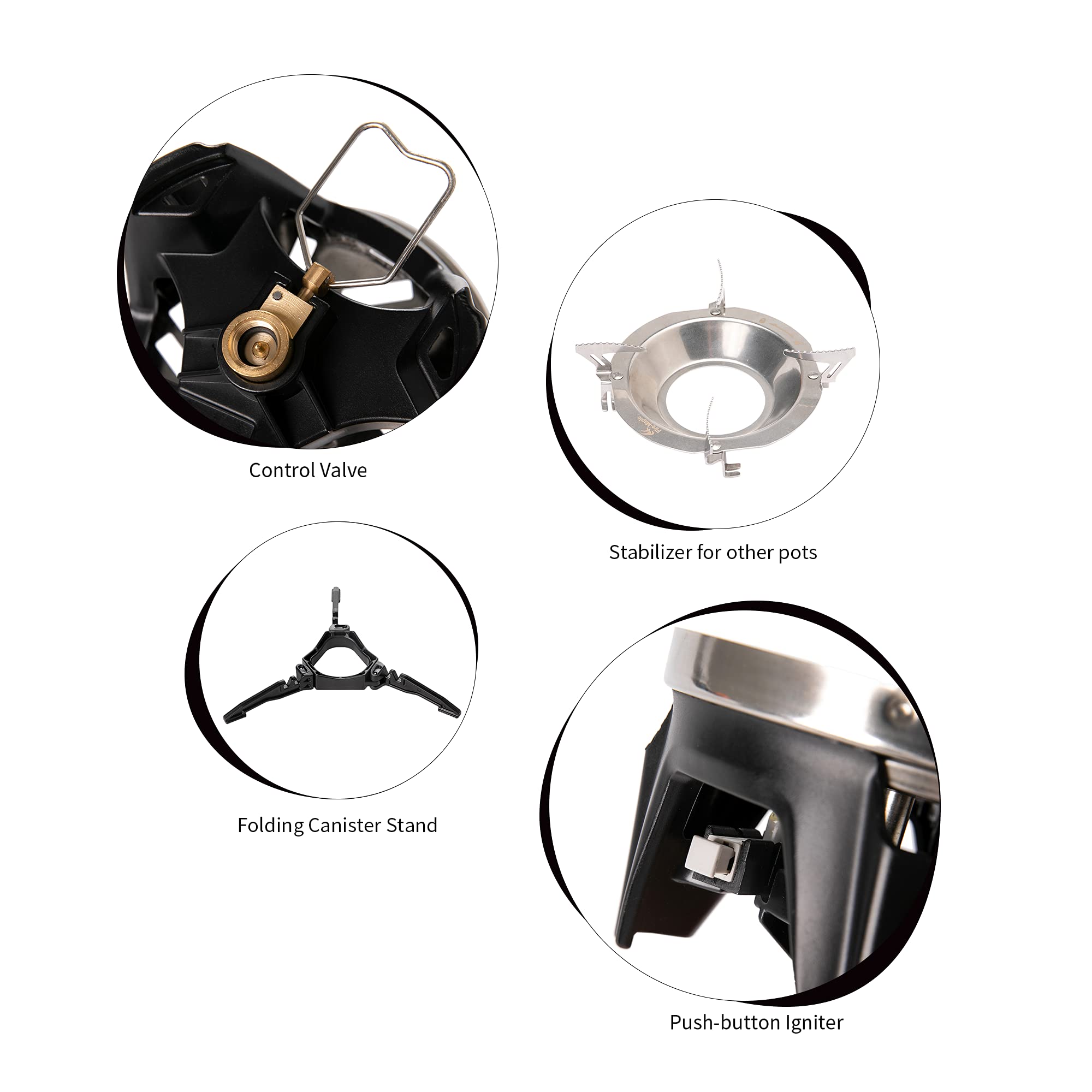 Fire-maple FMS-X2 Personal Cooking System Outdoor Hiking Camping Equipment Oven with Piezo Ignition POT Support & Stand for Outdoor Acitivities- Portable Propane Gas Stove Burner