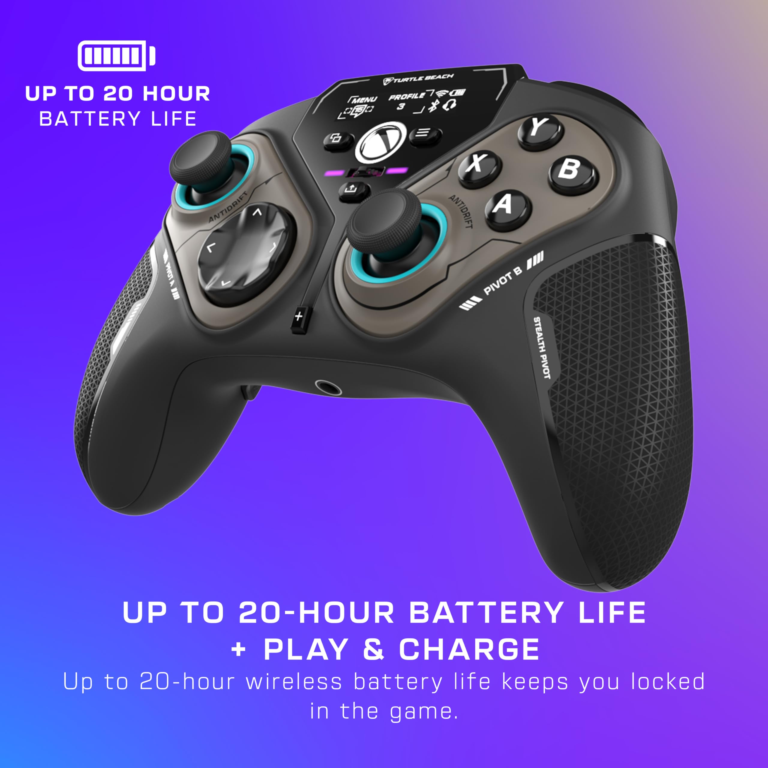 Turtle Beach Stealth Ultra Wireless High Performance Gaming Controller with Rapid Charge Dock, Adjustable Triggers and Command Display for Xbox Series X|S, Xbox One & PC [Officially Licensed for Xbox]