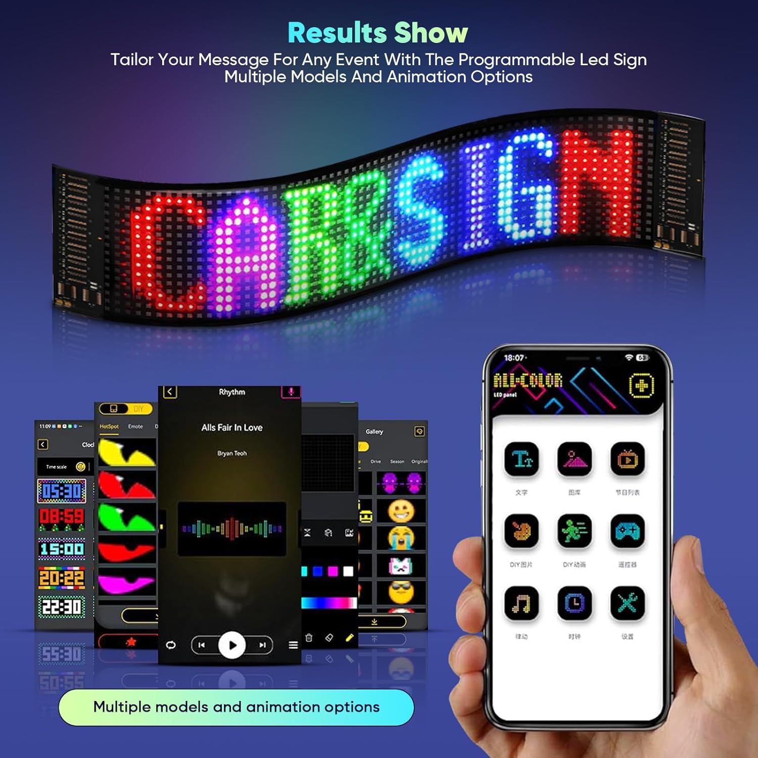 Gxpjycfob Devil Eyes Light for Trucks, Devil Eyes Light for Cars, LED Eyes for Trucks and Cars, Soft Screen for Car Windows, USB 5V Flexible LED Display, Dynamic LED Colourful Eye Lamp, 23.4" x 4.7"