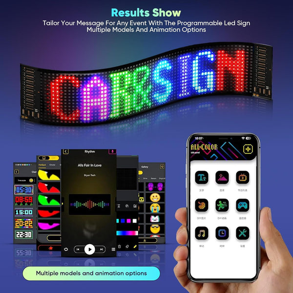 Gxpjycfob Devil Eyes Light for Trucks, Devil Eyes Light for Cars, LED Eyes for Trucks and Cars, Soft Screen for Car Windows, USB 5V Flexible LED Display, Dynamic LED Colourful Eye Lamp, 23.4" x 4.7"