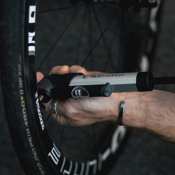 VeloChampion Mini Bicycle Pump with Frame Mount. Portable Alloy Pump For Presta, Schrader and Dunlop Valves. Suitable for All Bikes - Road, Mountain & BMX