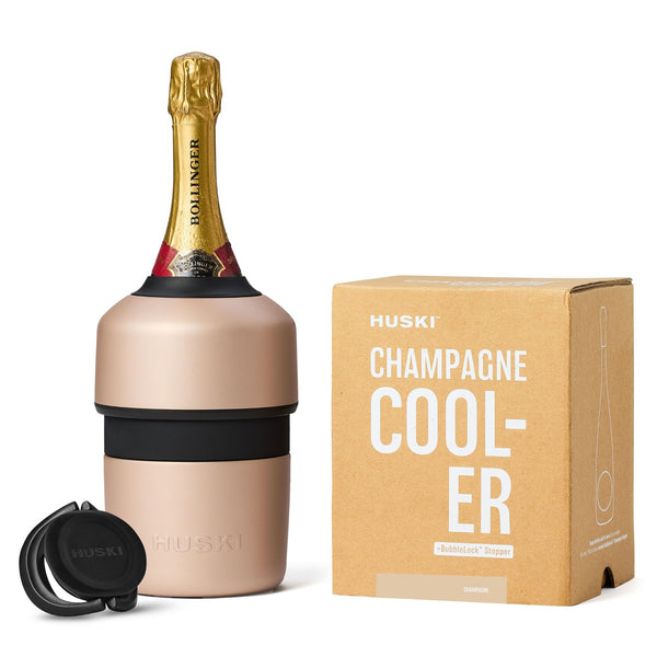 Huski Champagne Cooler | New | Award-Winning Iceless Design with Detachable Bottle Stopper | Keeps Wine Cold up to 6 Hours | Fits Most 750ml
