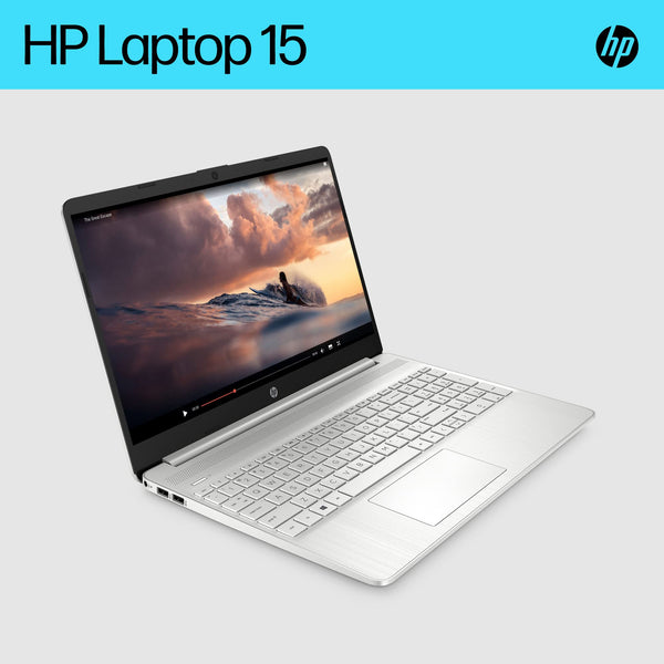 HP 15.6" Laptop | AMD Ryzen 3 7320U Processor | 8 GB RAM | 256 GB SSD | AMD Radeon Graphics | FHD Display | Up to 11hrs 15 mins battery | Win 11 | Dual Speakers | Jet Black | 15-fc0038sa