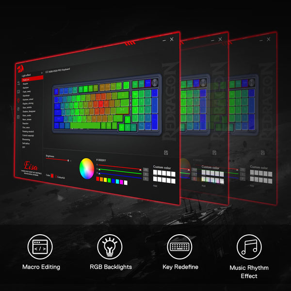 Redragon K686 PRO 98 Keys Wireless Gasket RGB Gaming Keyboard, 3-Modes Anime Mechanical Keyboard w/Hot-Swap Socket, Dedicated Knob Control & Sound Absorbing Pads, Custom Hi-Fi Linear Switch
