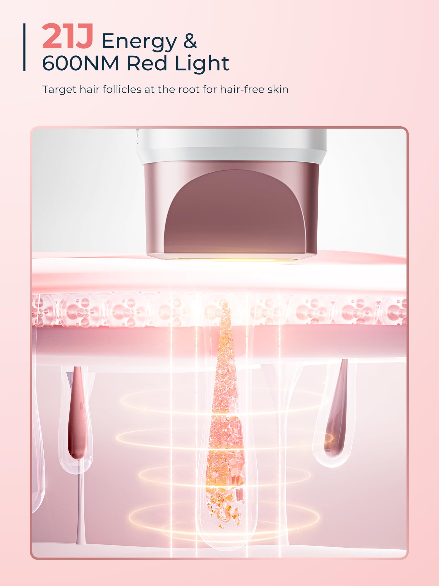 IPL Laser Hair Removal Device for Women Men, Painless Ice-Cooling Hair Remover Machine, 3 Functions, 9 Levels, at-Home Salon & Long Lasting Results for Face Bikini Line Armpits Leg Body, Rose