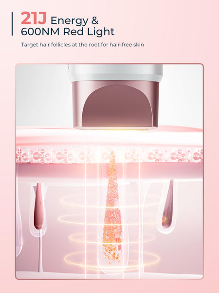 IPL Laser Hair Removal Device for Women Men, Painless Ice-Cooling Hair Remover Machine, 3 Functions, 9 Levels, at-Home Salon & Long Lasting Results for Face Bikini Line Armpits Leg Body, Rose