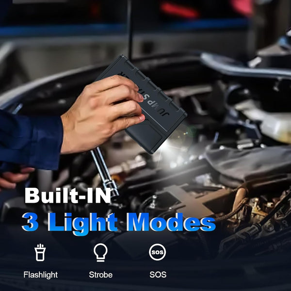 Jump Starter Power Pack, 1500A Car Battery Booster Jump Start er for 12V Vehicle, Car Jump Starter Power Bank with LED, and Jump Leads for Up to 7.0L Gas and 5.5L Diesel Engines