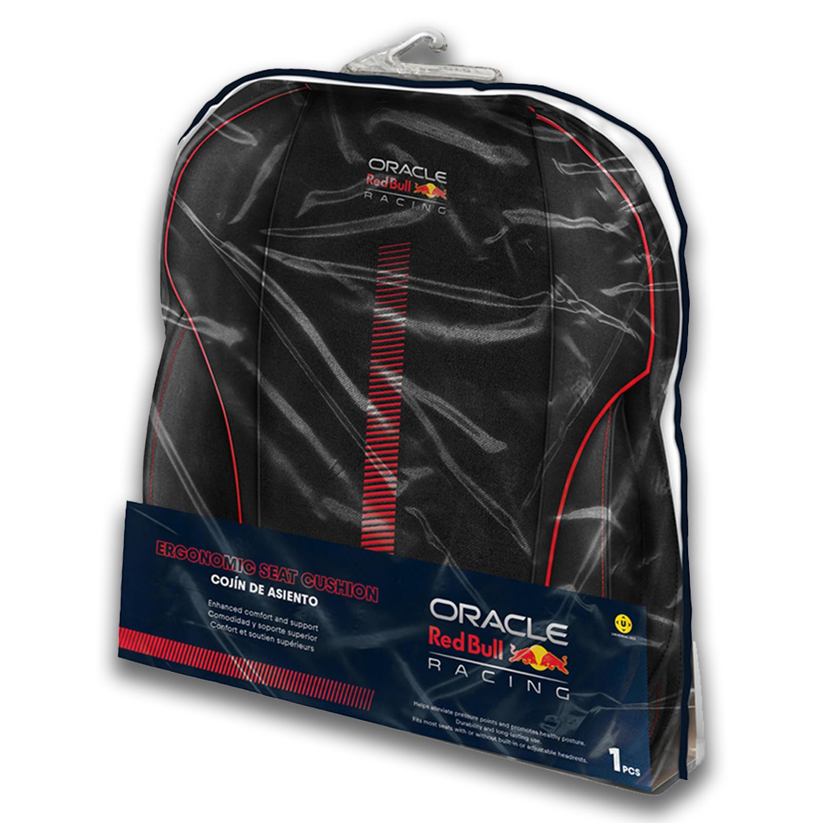 Xtremeauto Red Bull Racing Car Seat Cover – Universal Fit Seat Cover with Non-Slip Base & Elastic Strap, Red Power Bar Design, Cars, Office & Gaming Chairs (PowerBar Edition)