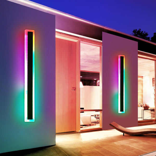 Mikeru 6500k Cool White Outdoor Wall Light, 150cm Modern Porch Wall Light, LED Vertical Long Acrylic Garden Fixture, IP65 Waterproof for Balcony, Living Room, Garage, Patio