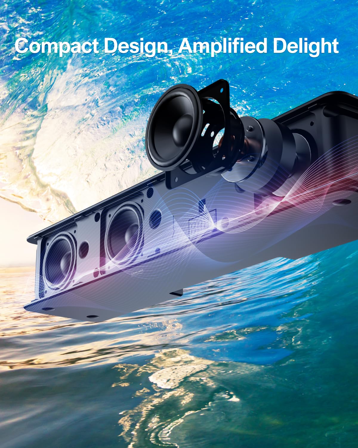 ULTIMEA 4.1ch Sound Bar for Smart TV with Subwoofer, App, Peak Power 200W, 2-in-1 Detachable Bluetooth 5.3 Soundbar, Bass Adjustable, 3 EQ Modes TV Sound Bar, ARC/Optical/Aux, Apollo S50 2025 Version