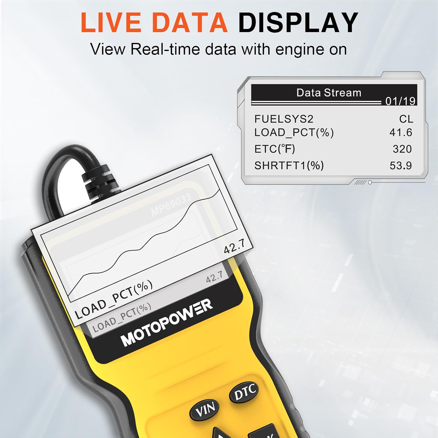 MOTOPOWER MP69033 OBD2 Scanner Universal Car Engine Fault Code Reader, CAN Diagnostic Scan Tool for All OBD II Protocol Cars