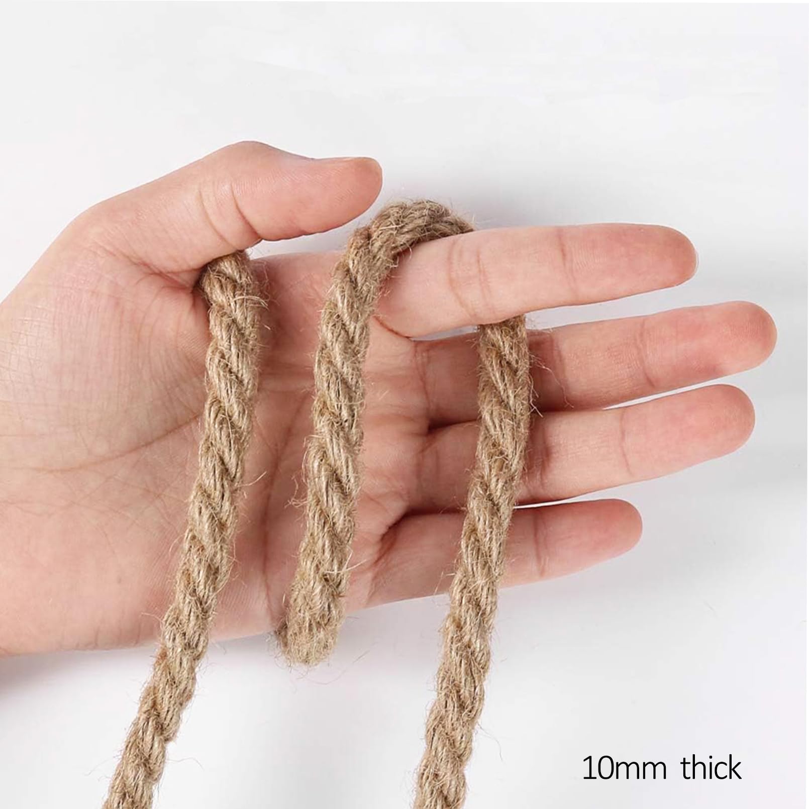 Aoneky 6mm/ 8mm/10mm Cat Scratching Sisal Rope Posts Trees 33FT-328FT, Hemp Rope for Decoration, DIY or (164FT, 8mm)