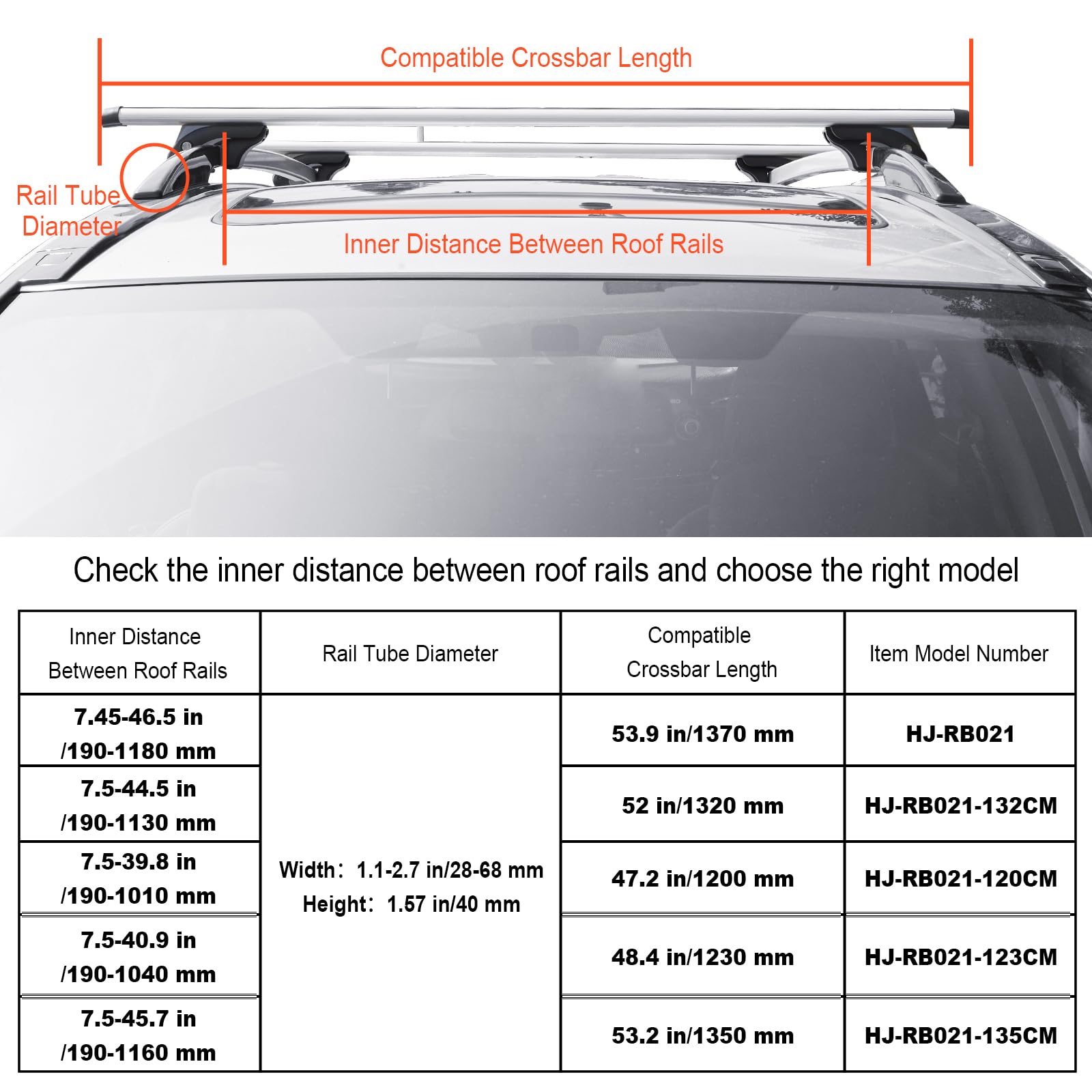 VEVOR Universal Roof Rack Cross Bars, Aluminum Roof Rack Crossbars, Fit Raised Side Rail with Gap, 90KG Load Capacity, Adjustable Crossbars with Locks, for SUVs, Sedans, and Vans