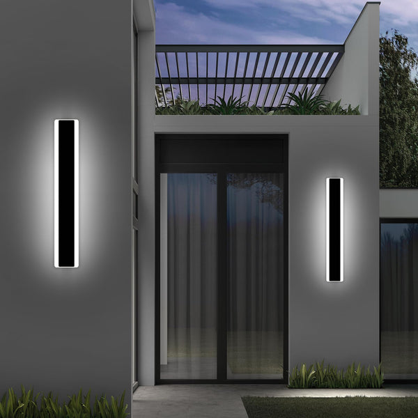 Mikeru 6500k Cool White Outdoor Wall Light, 150cm Modern Porch Wall Light, LED Vertical Long Acrylic Garden Fixture, IP65 Waterproof for Balcony, Living Room, Garage, Patio