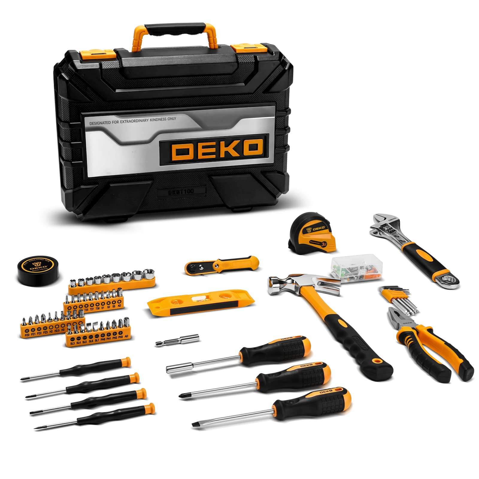 DEKO Tool Kit Set Box Home Repair DIY Tools Basic Hand Toolbox Sets for Home 138Piece