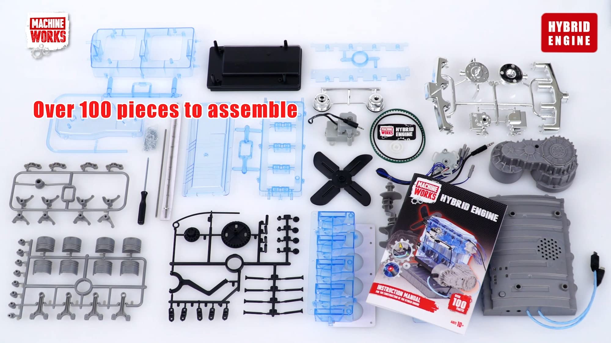 Machine Works Build Your Own Porsche 911 Boxer Engine Toy - Replica Model Building Kit - Features Sounds and Illumination, 280+ Pieces, 10+ Years