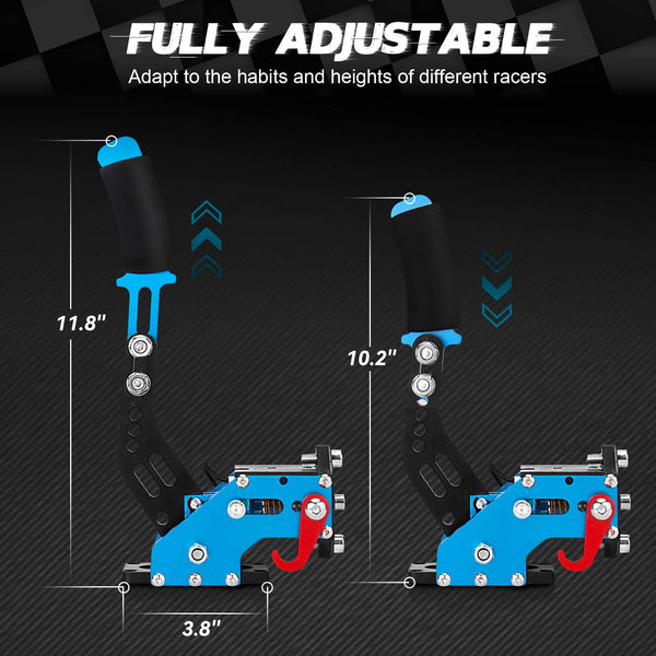 aikeec 64Bit PC USB Handbrake, Upgrade SIM Racing Games Handbrake for LO GITECH G25 G27 G29 T500 T300 THRUST MASTER FANATECOSW DIRT RALLY, 2M Nylon Cable/Reinforced Spring/Red+Clamp
